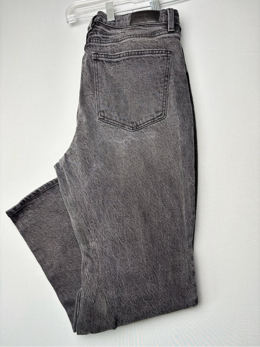 PISTOLA Black Wash Distressed Straight Leg Cropped Jeans Size 31
